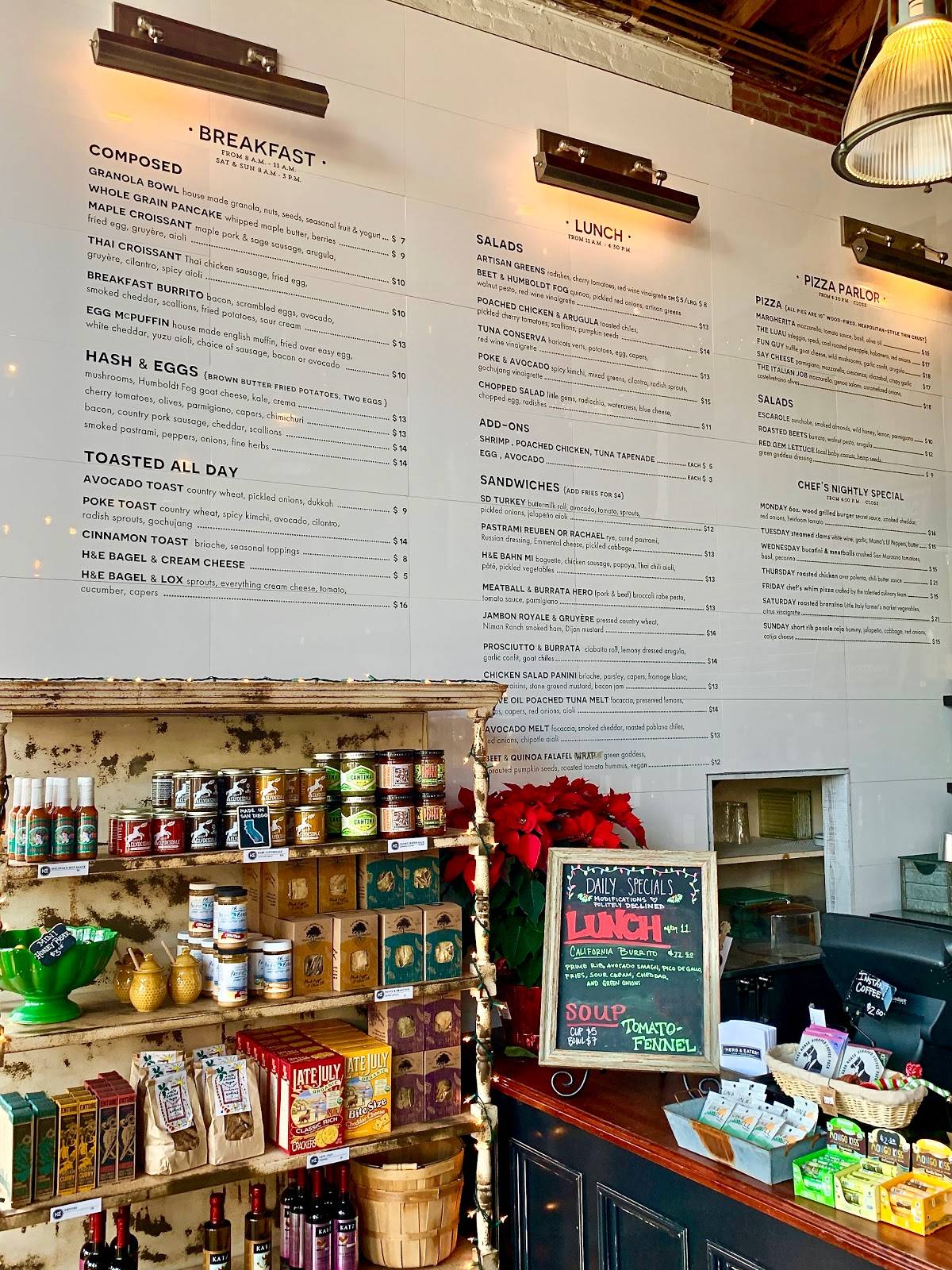 Menu at Herb & Wood restaurant, San Diego, Kettner Blvd