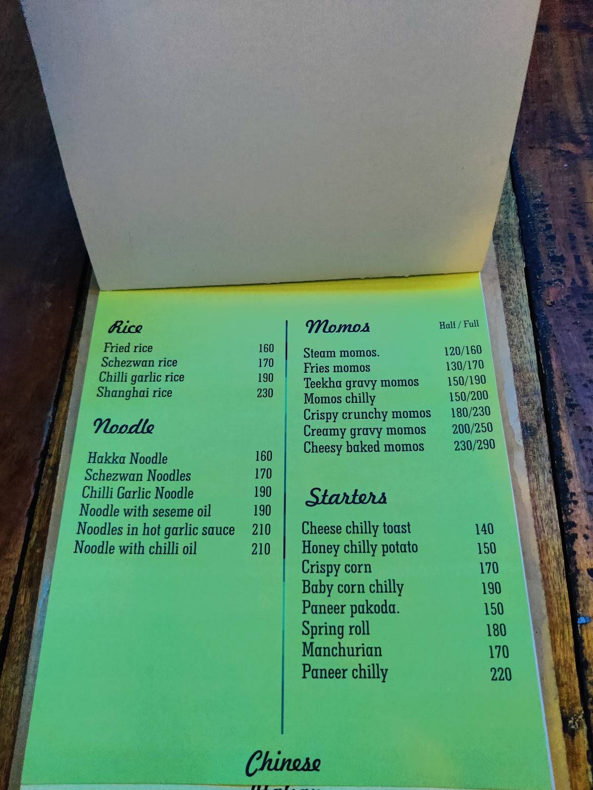 Hermano's cafe menu