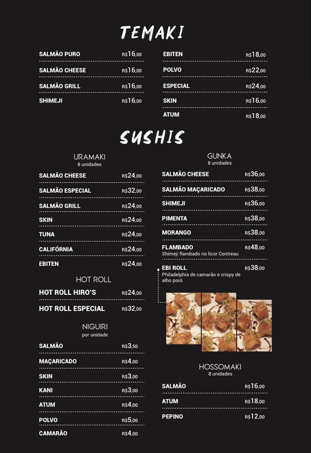 Hiro's Japanese Food cardápio