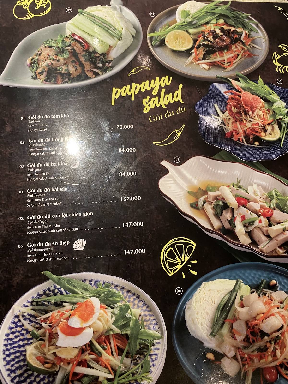 Menu at Som Tum Thai - Crescent Mall restaurant, Ho Chi Minh City