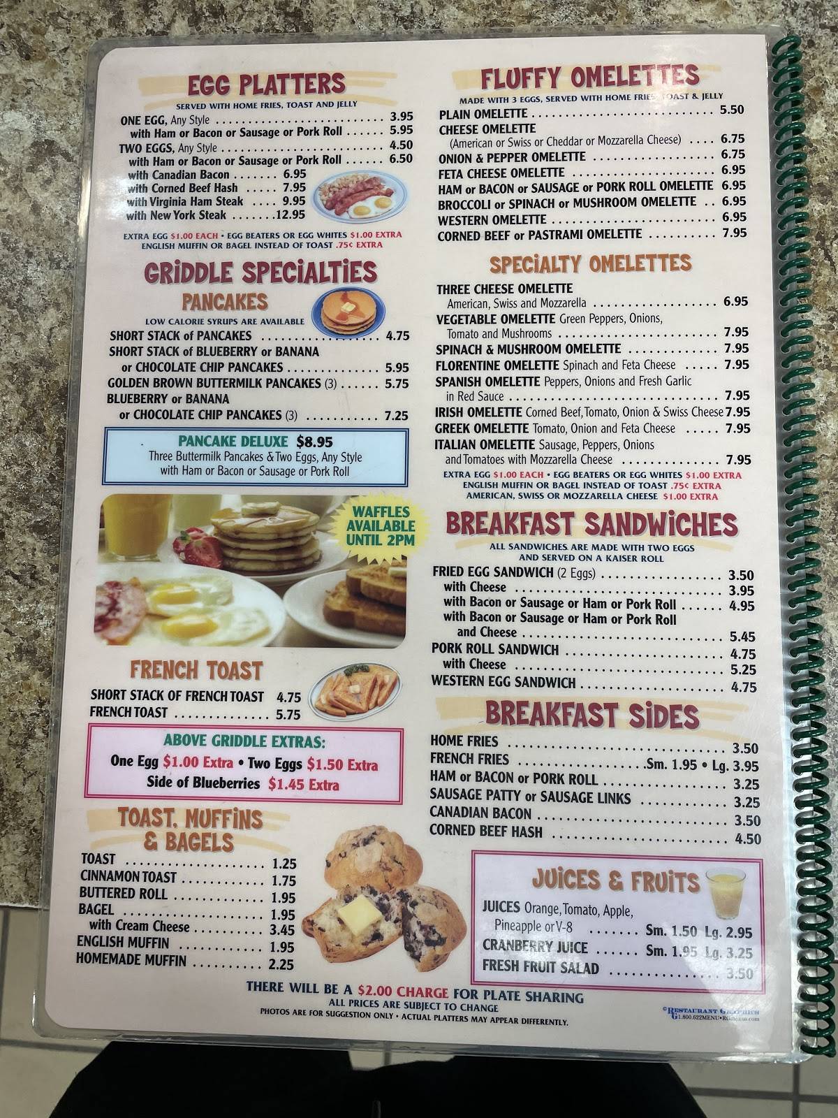 Menu at Holiday City Diner cafe, Toms River, 621 Mule Rd