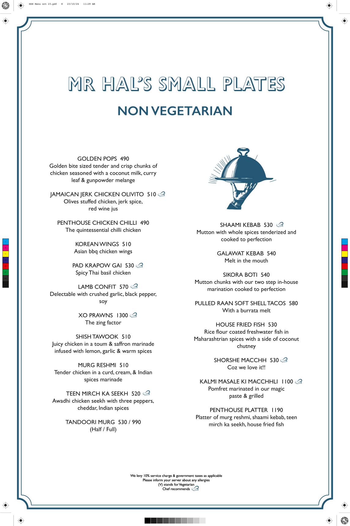 Penthouse at Home Sweet Home menu