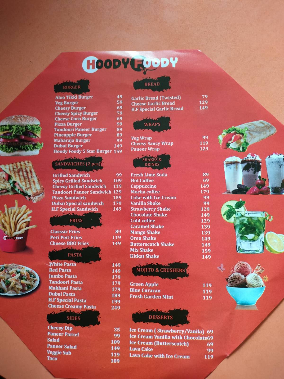 Hooody foody shimla menu