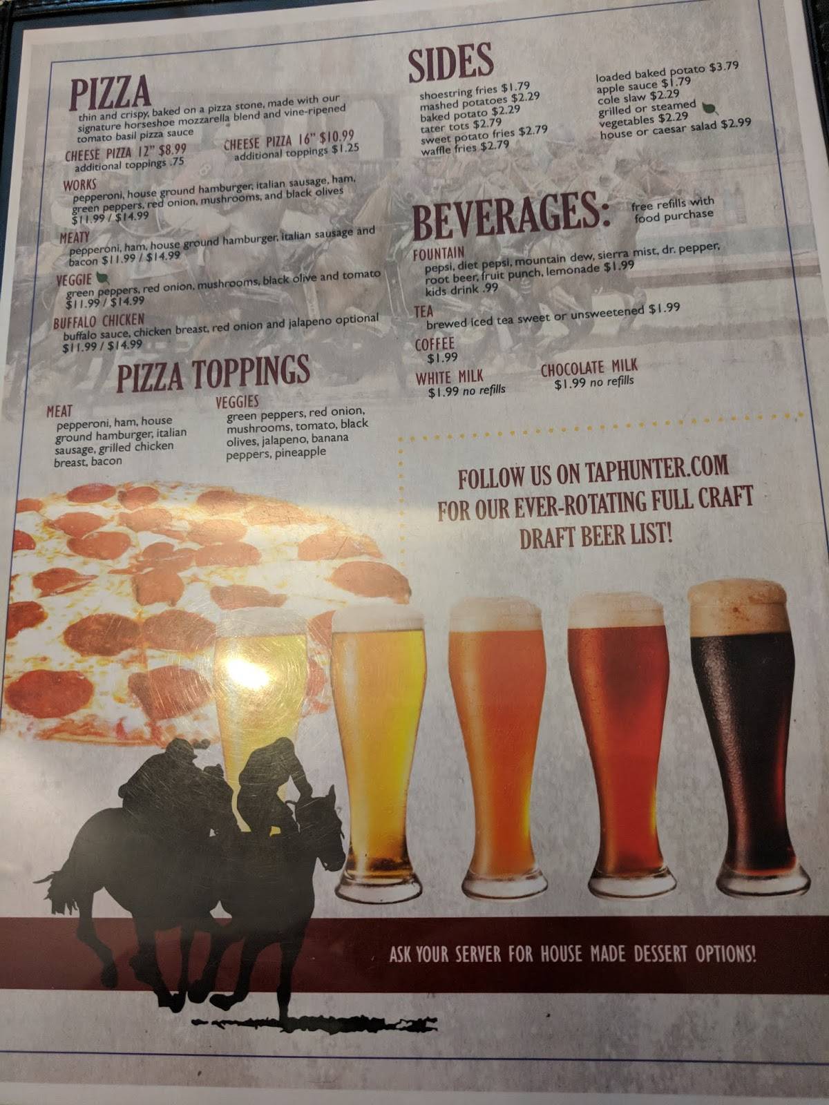 Menu at Horseshoe Lounge & Restaurant, Collinsville