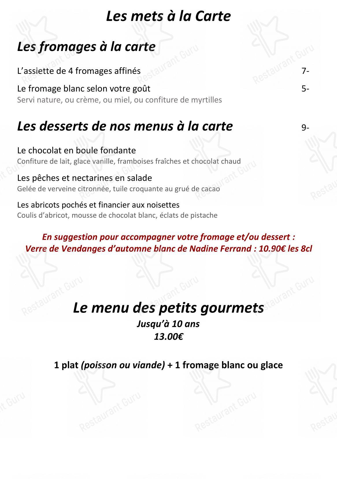 Menu bar pour La Table D’Héloïse restaurant