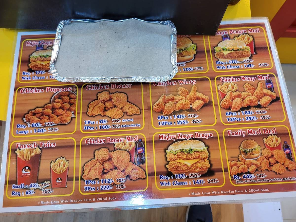 Hot & Crispy Restaurant menu