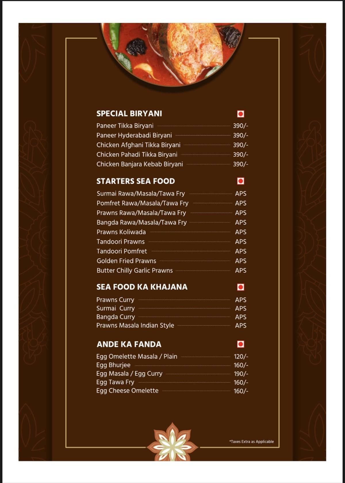 Hotel CARRNIVAL menu
