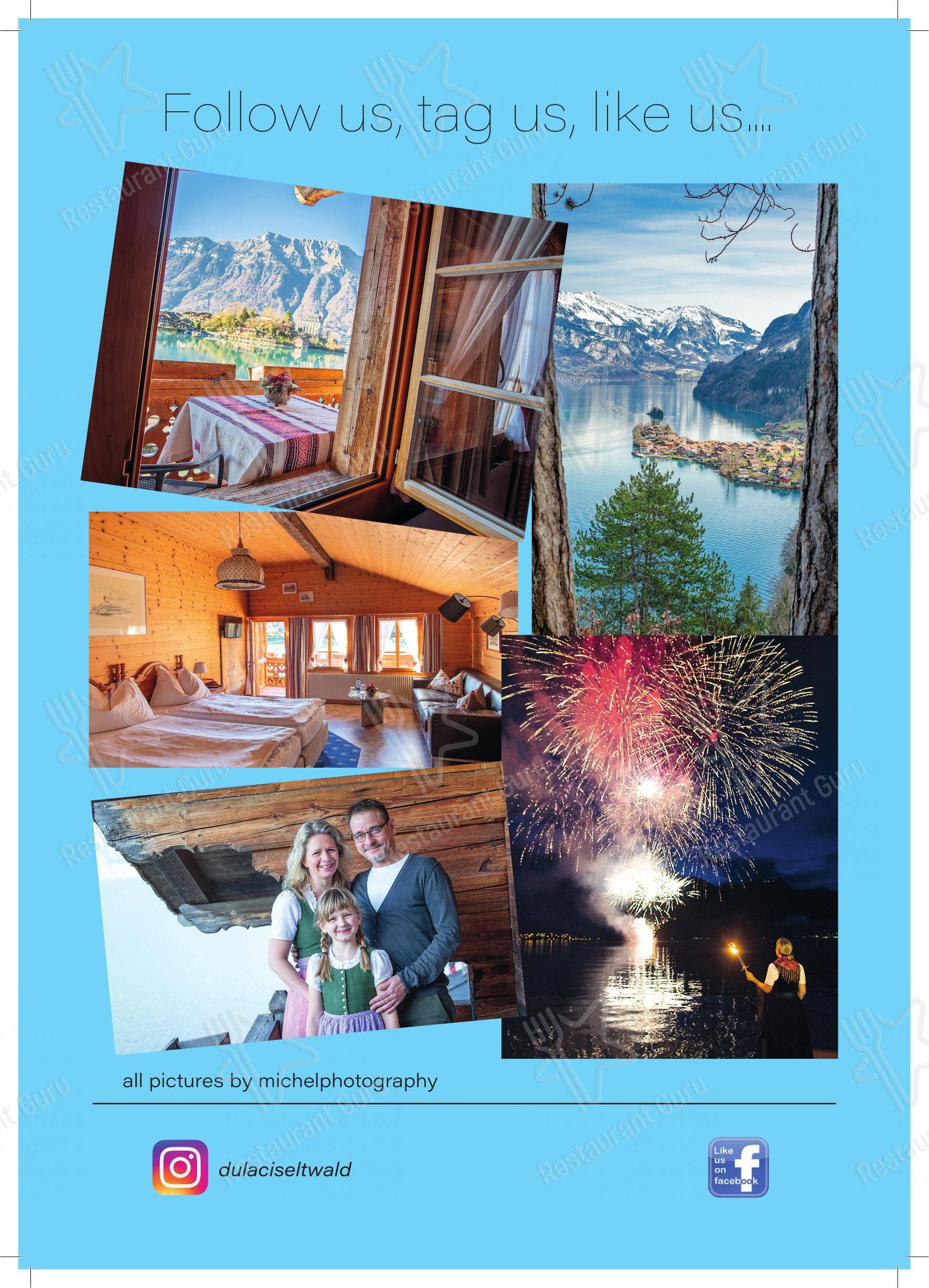 Menu per Hotel Chalet Du Lac ristorante