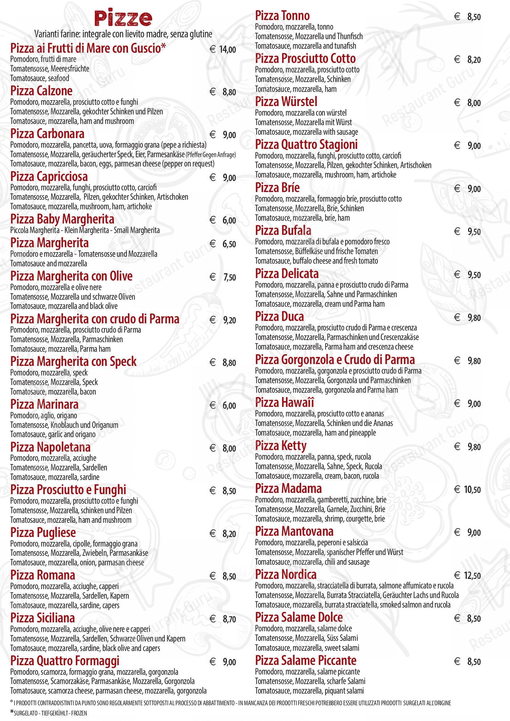 Hotel Ketty in Padenghe Sul Garda - Menu