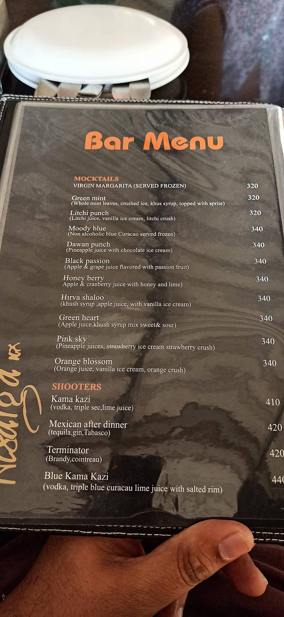 Hotel Nisarga Nx menu