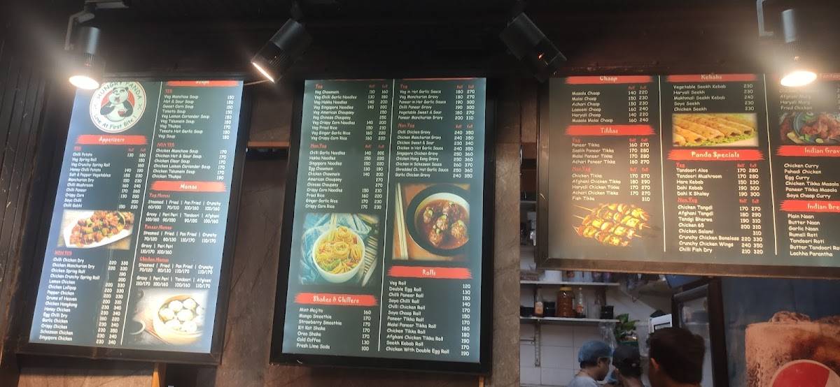 Hungry Panda menu