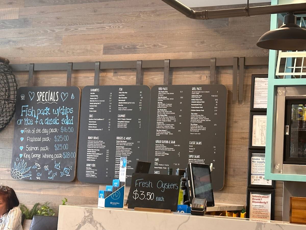 Menu at Hunky Dory Fish & Chips Oakleigh restaurant, Oakleigh
