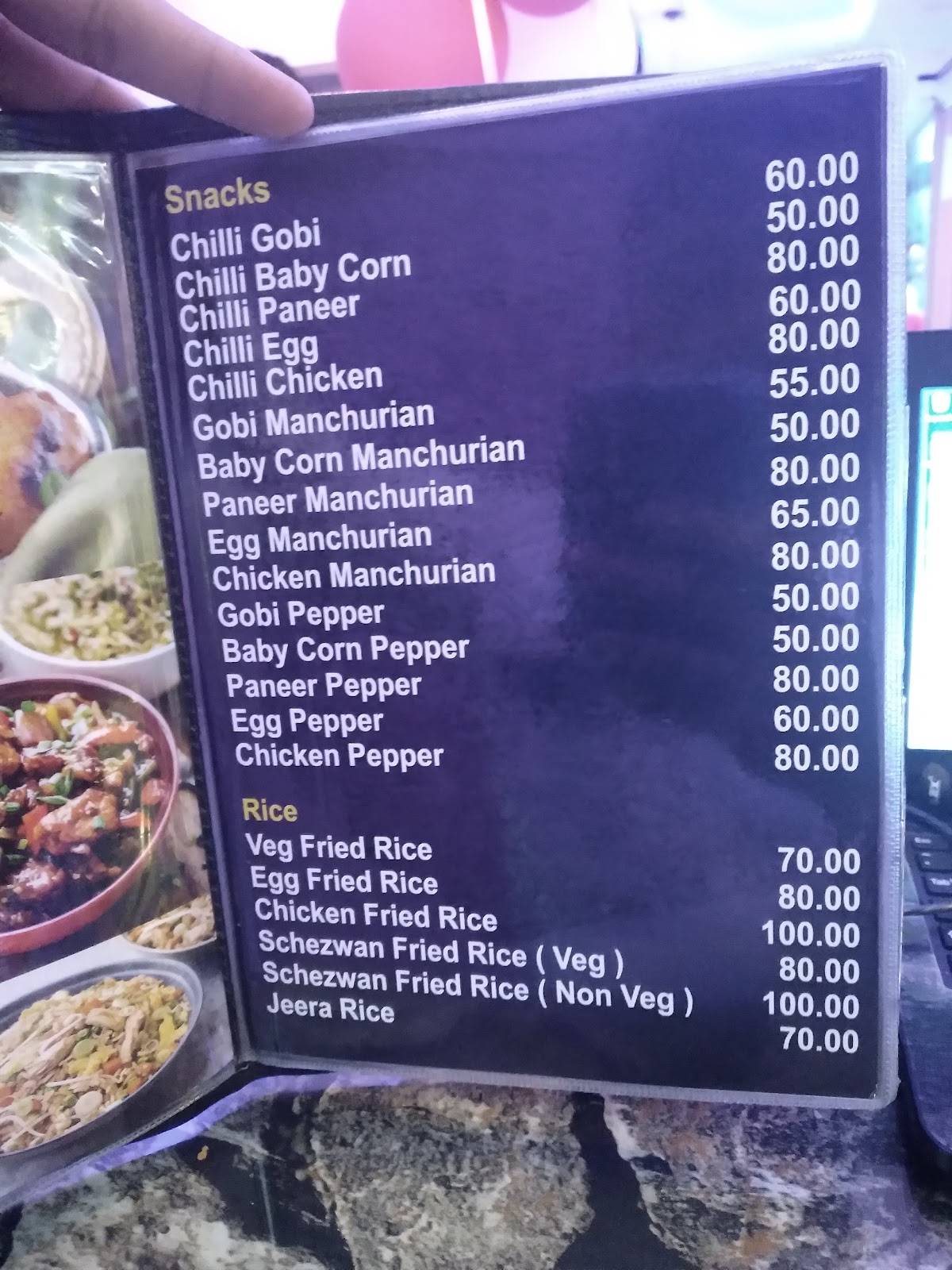 Hunsur cafe menu