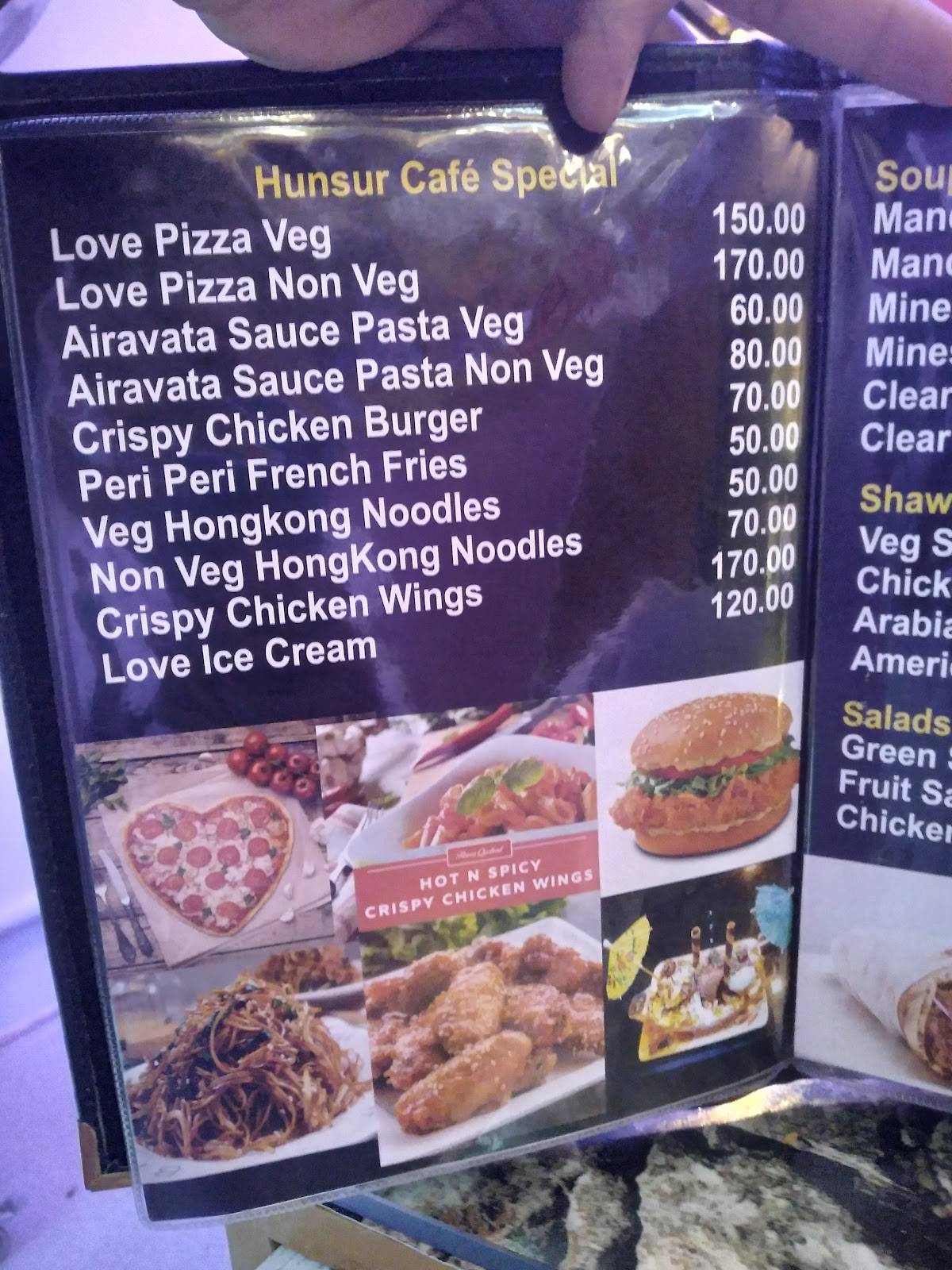 Hunsur cafe menu