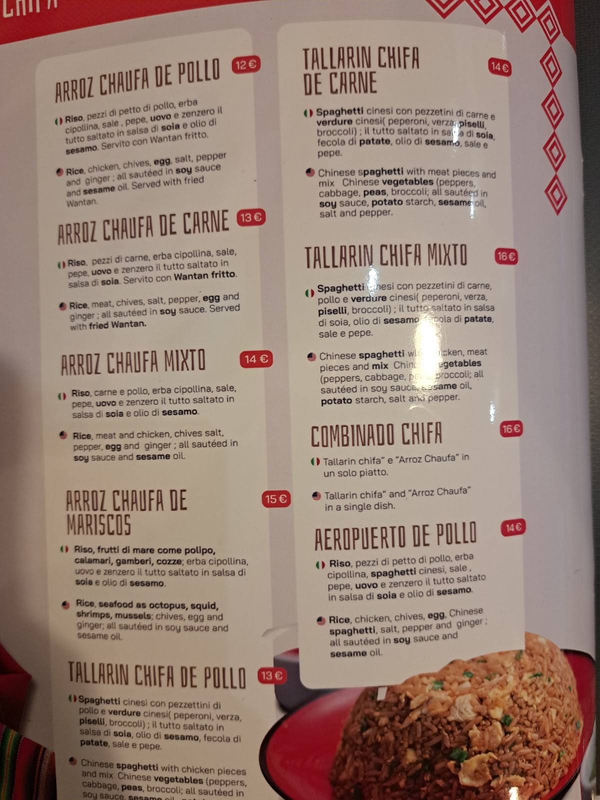 Menu de INKANTO RISTORANTE