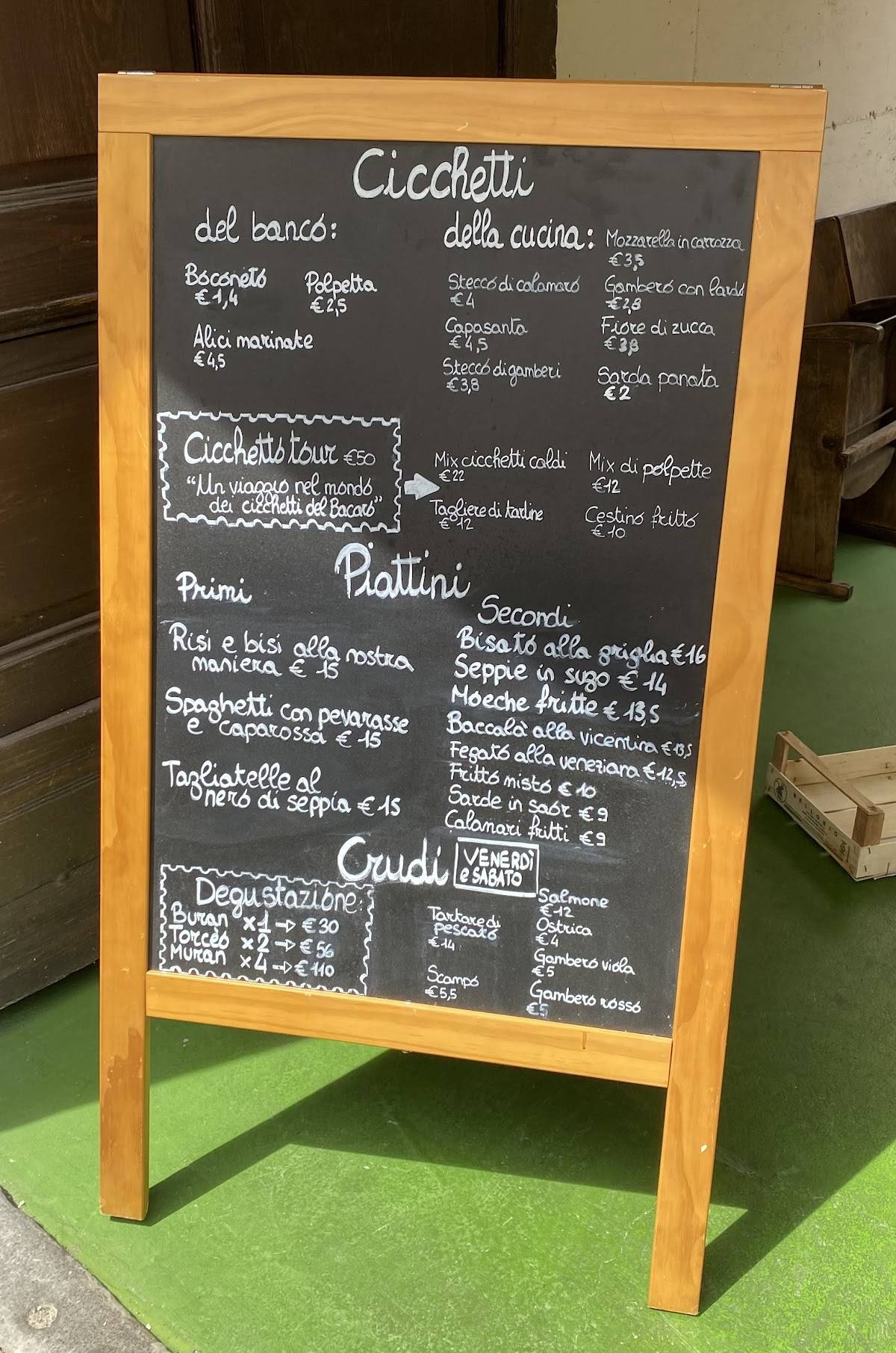 Menu di Il Bacaro Foresto - Osteria Cicchetteria Veneziana 