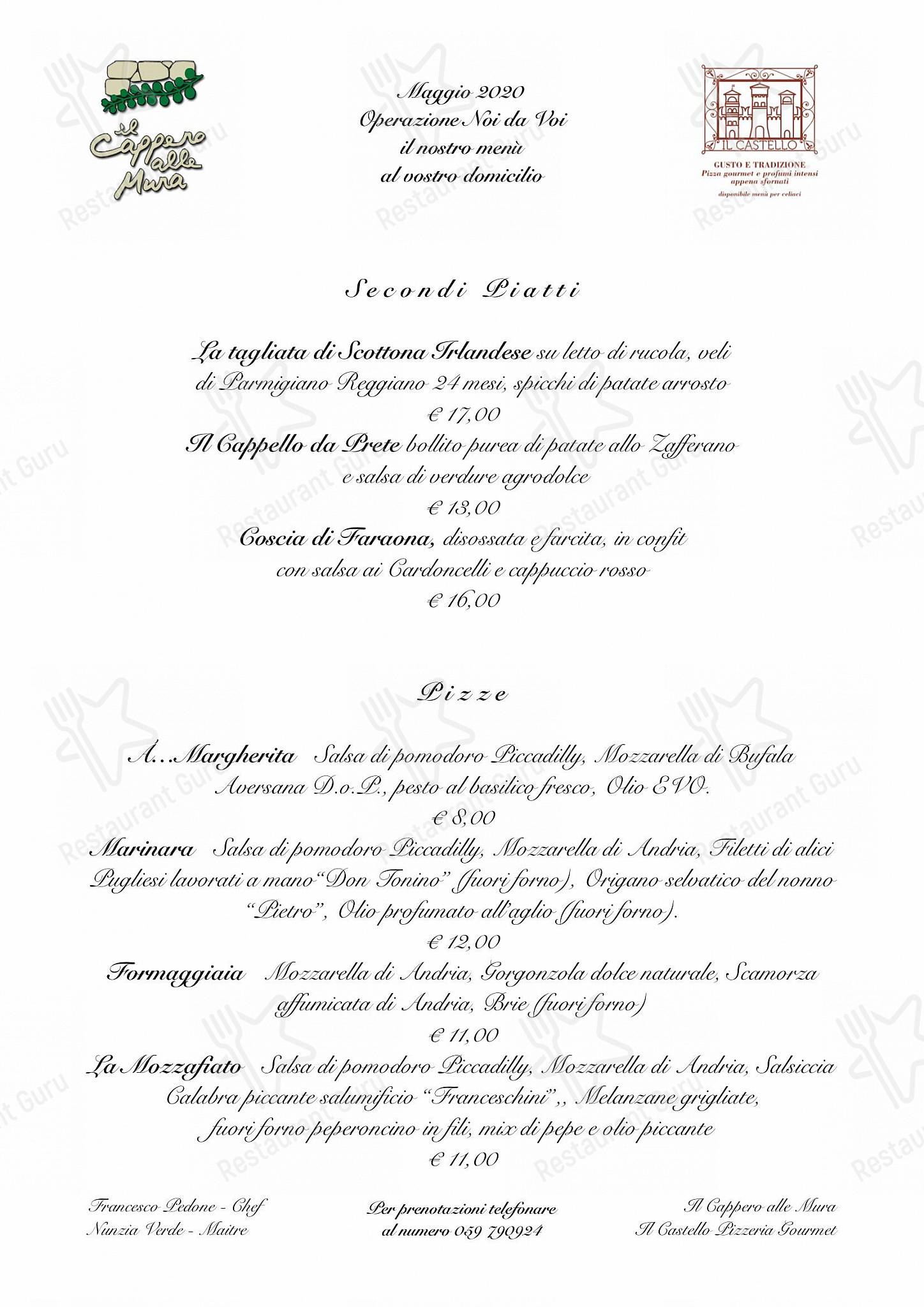 Ristorante Il Castello in Castelvetro di Modena - Takeaway Menu