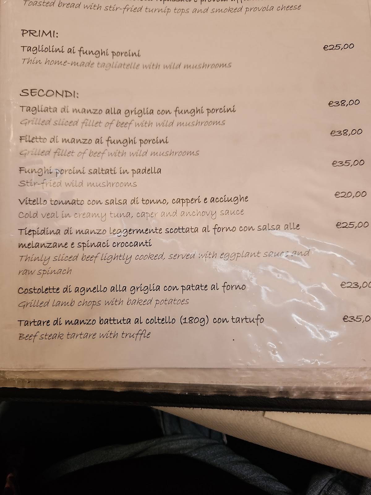Menu di Il Chianti Osteria Toscana dal 1960 
