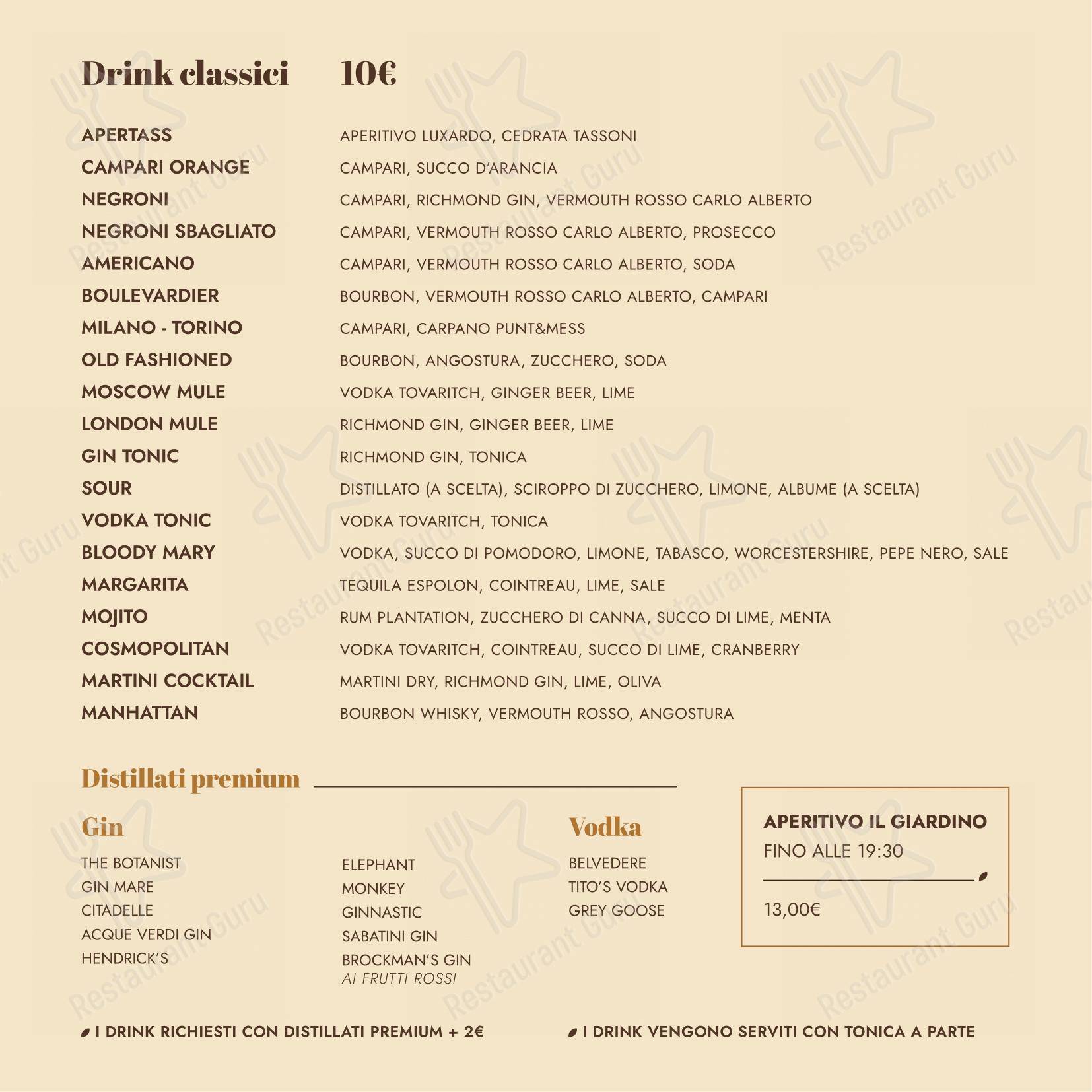Menu di Il Pane di San Saba - Menu