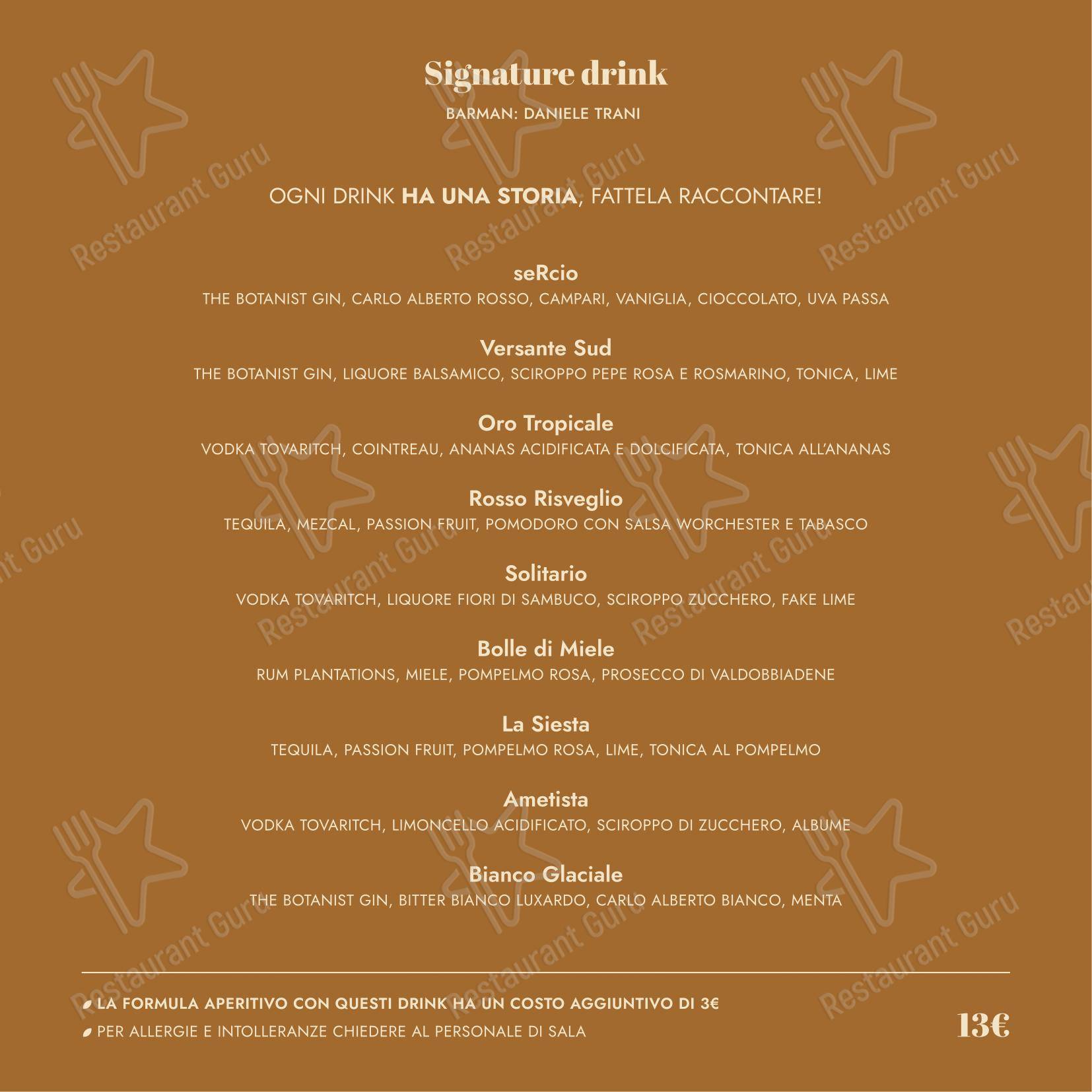 Il Pane di San Saba in Roma - Menu