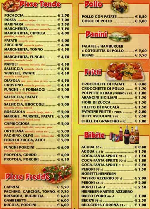 Menu di Il Paradiso della Pizza 