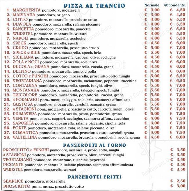 Menu de Il Trancio Di Bicocca