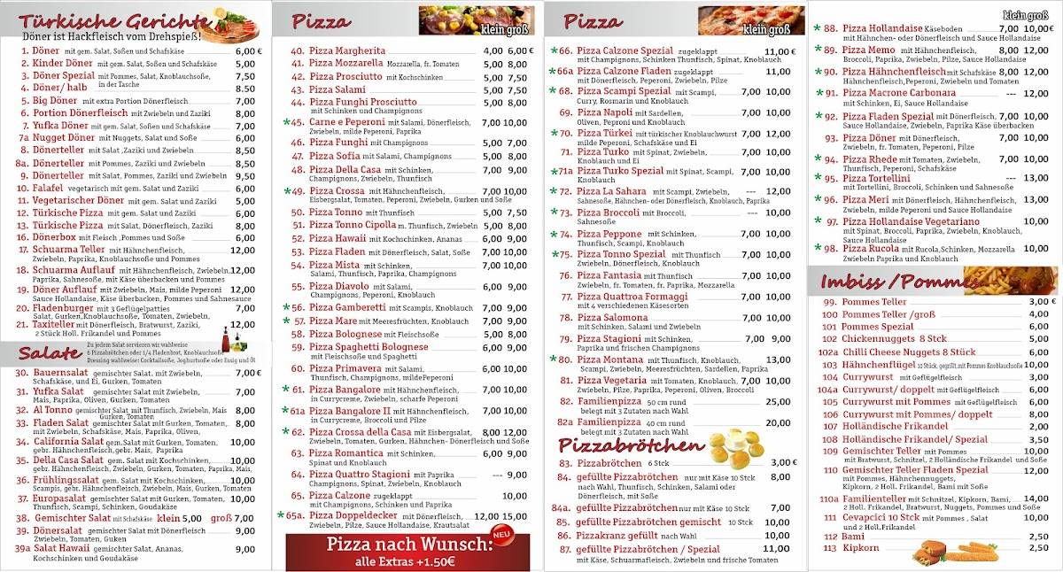 Menu de Imbiss Fladen