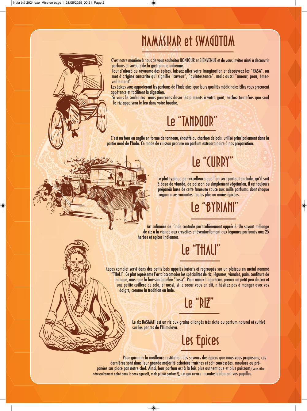Menu de India Restaurant