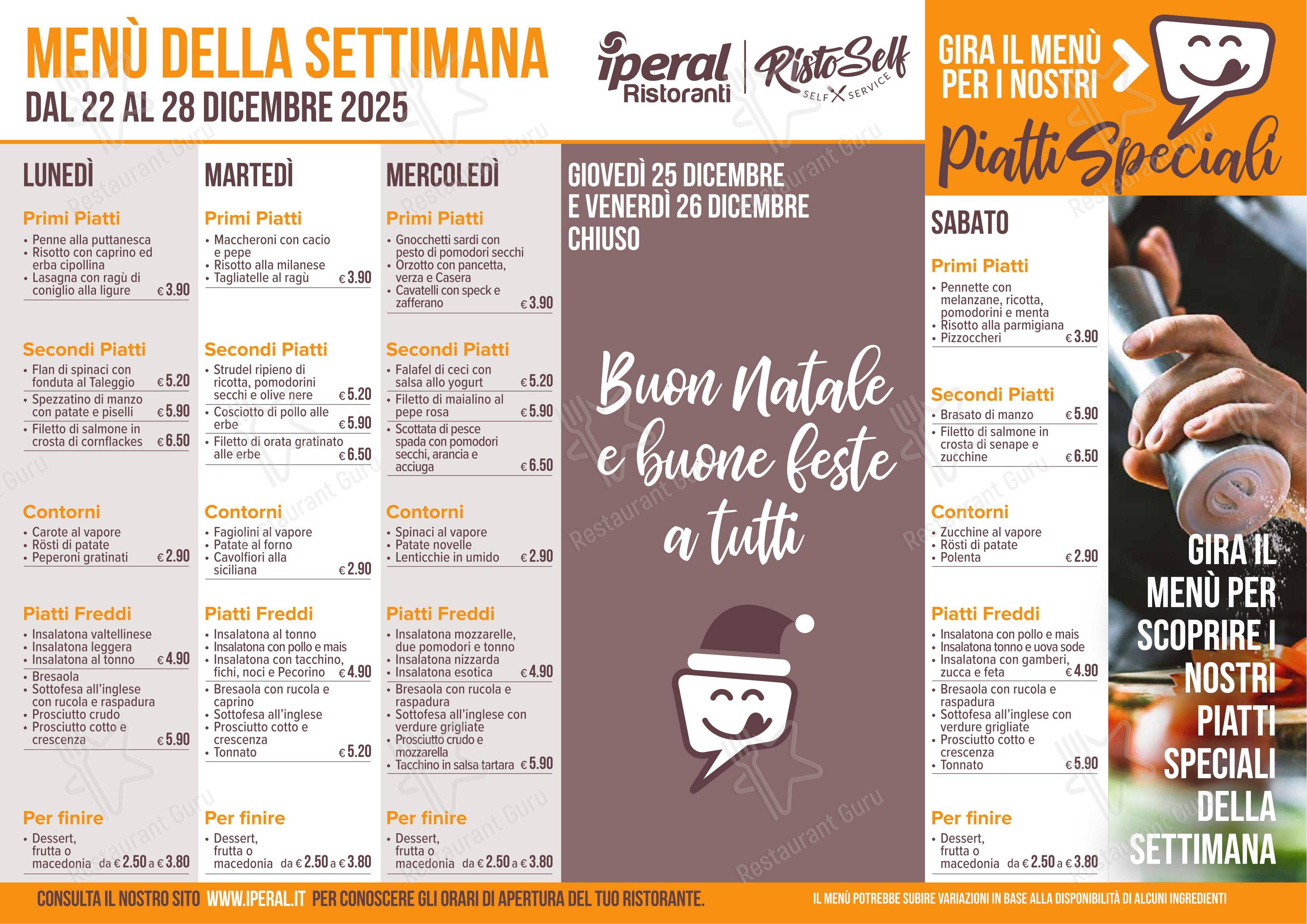 Ночное меню per Iperal RistoBar - Fuentes caffè bar