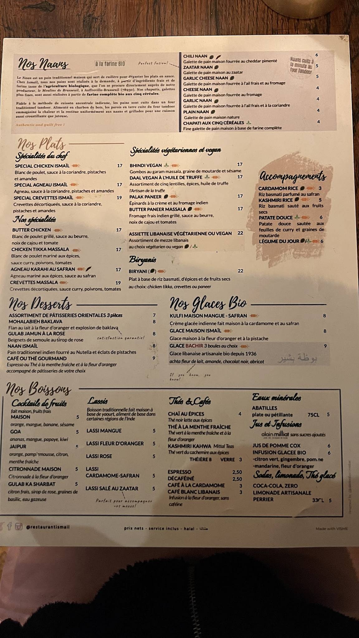 Menu de Ismaïl