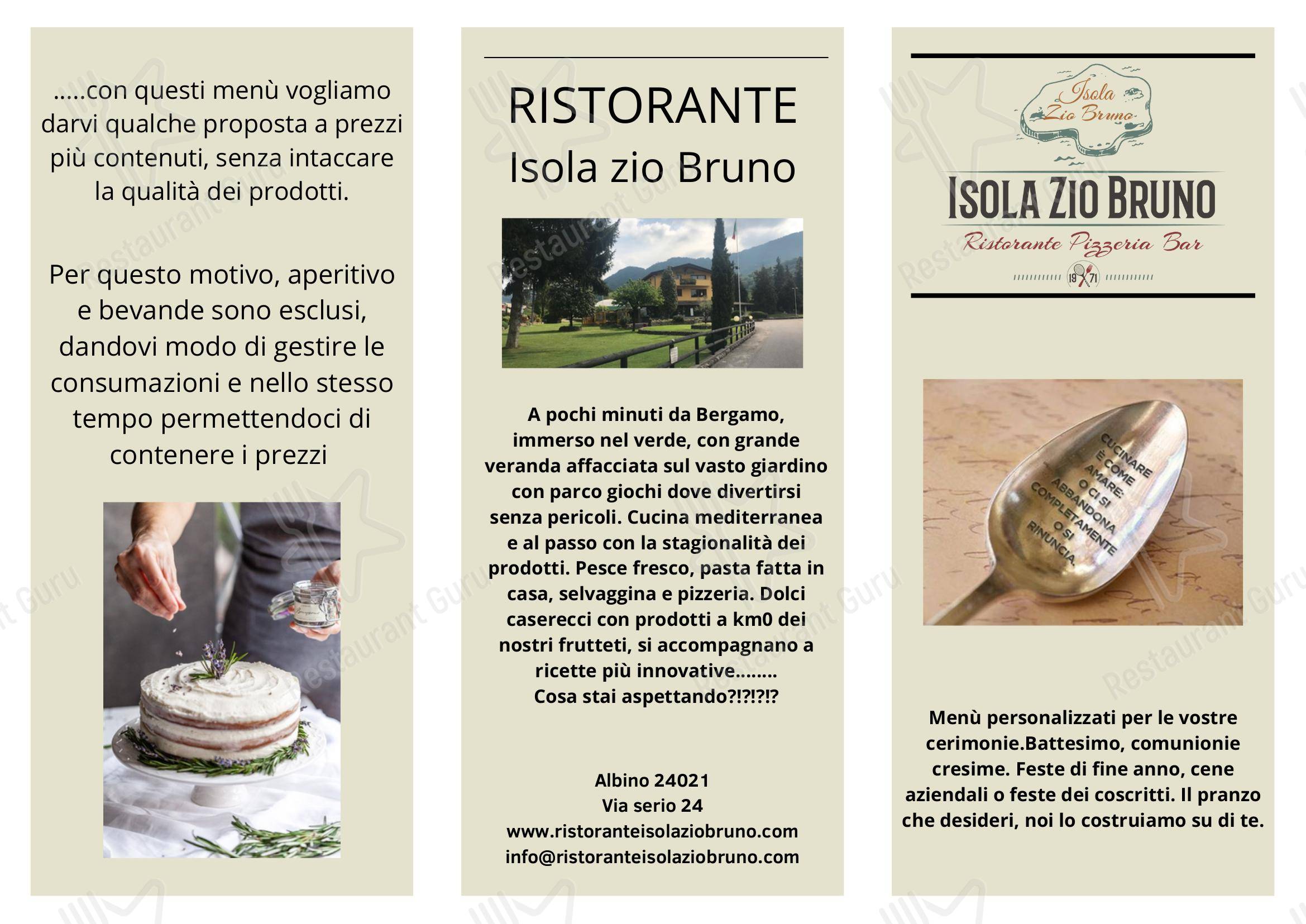 Основное меню per Ristorante Isola Zio Bruno in Albino