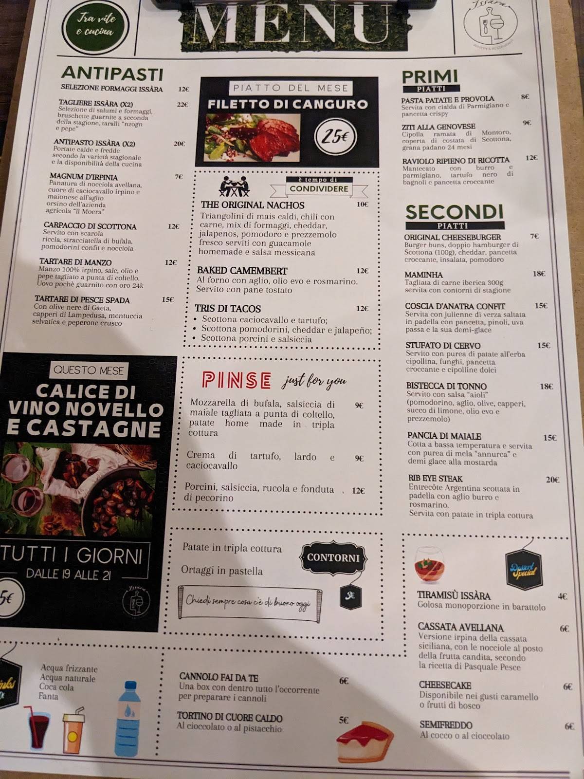 Menu di Issàra Winery & Restaurant 