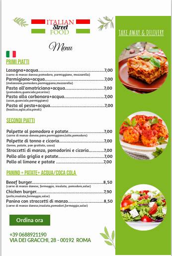Menu di Italian Street Food 