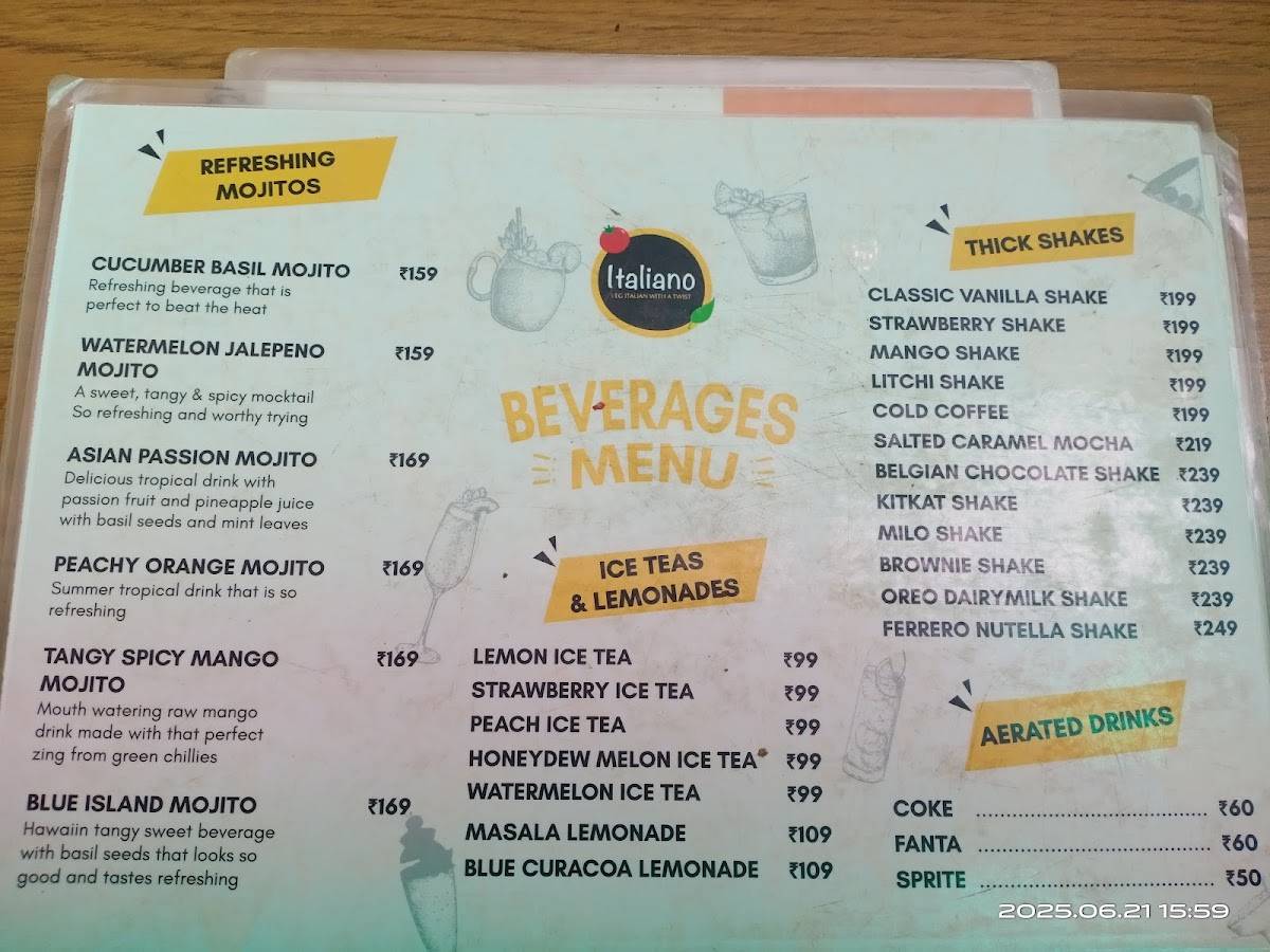 Italiano - Restaurant & Catering menu