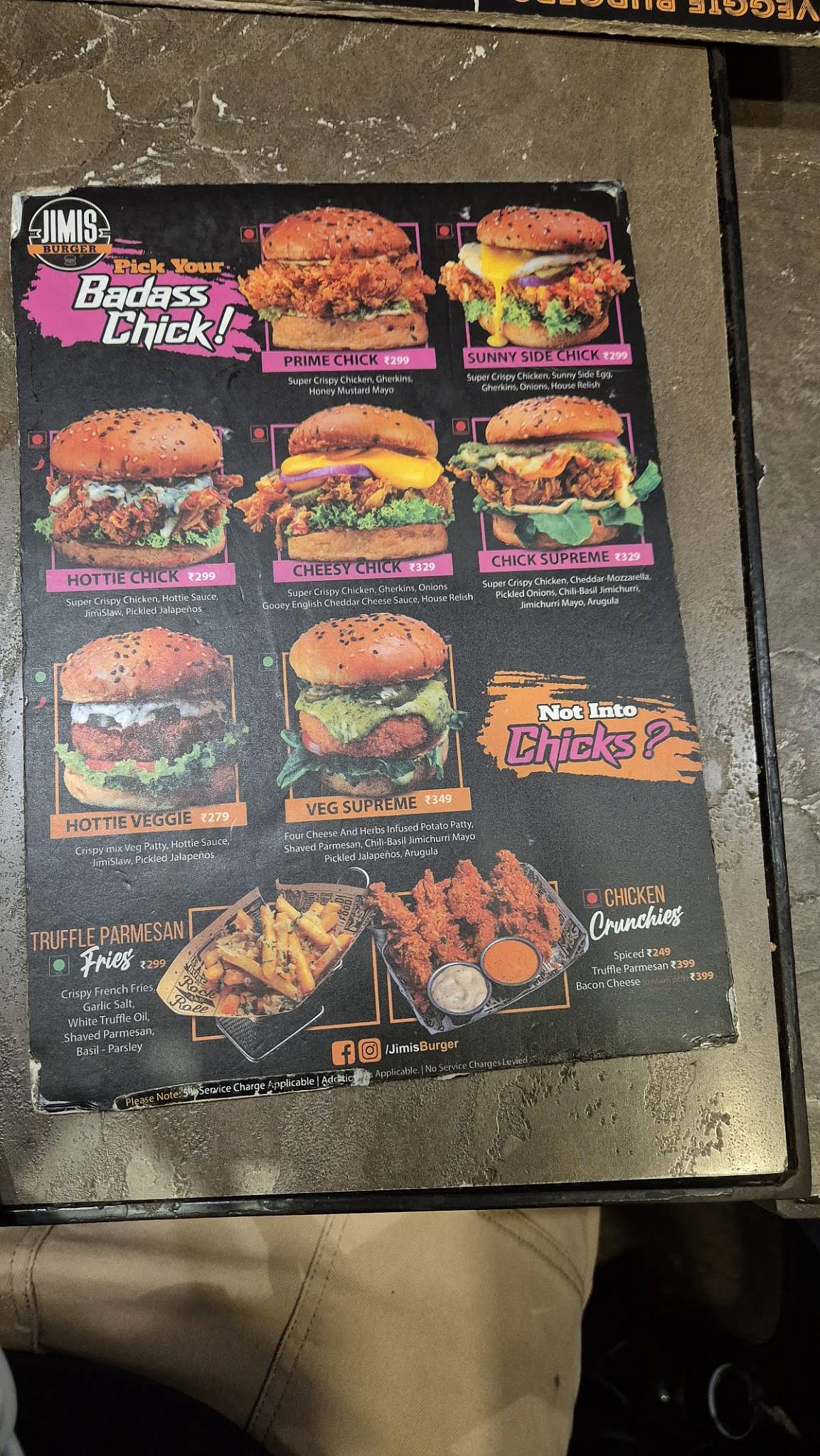 JIMIS BURGER - Andheri menu