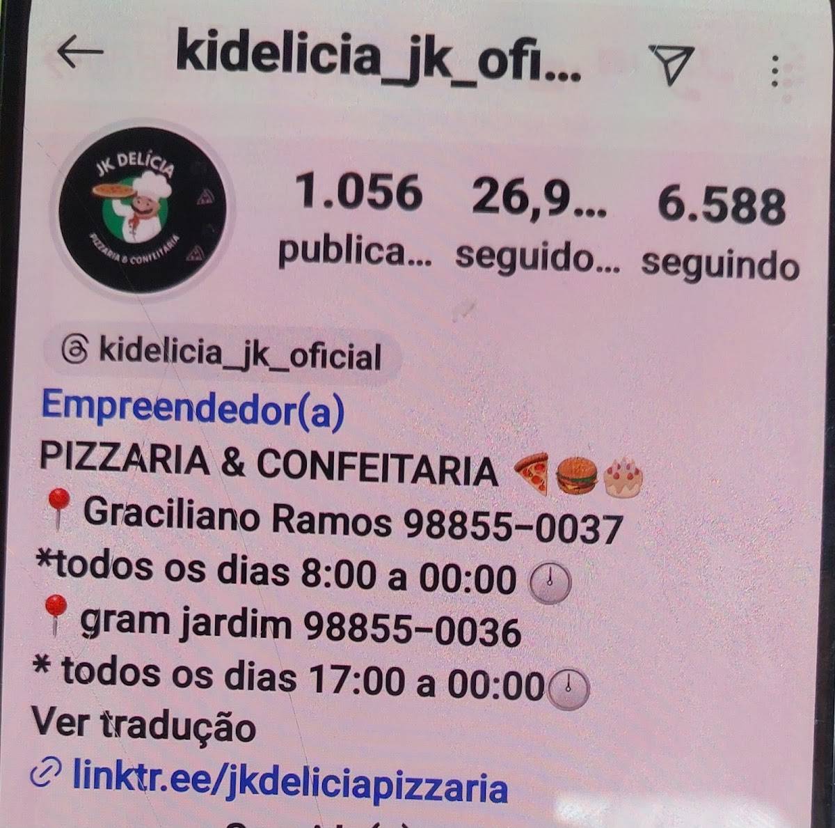 JK Delícias Pizzaria & Confeitaria cardápio