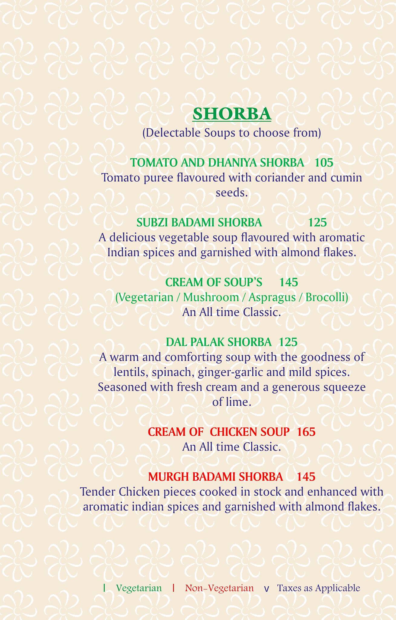 Jalsa menu