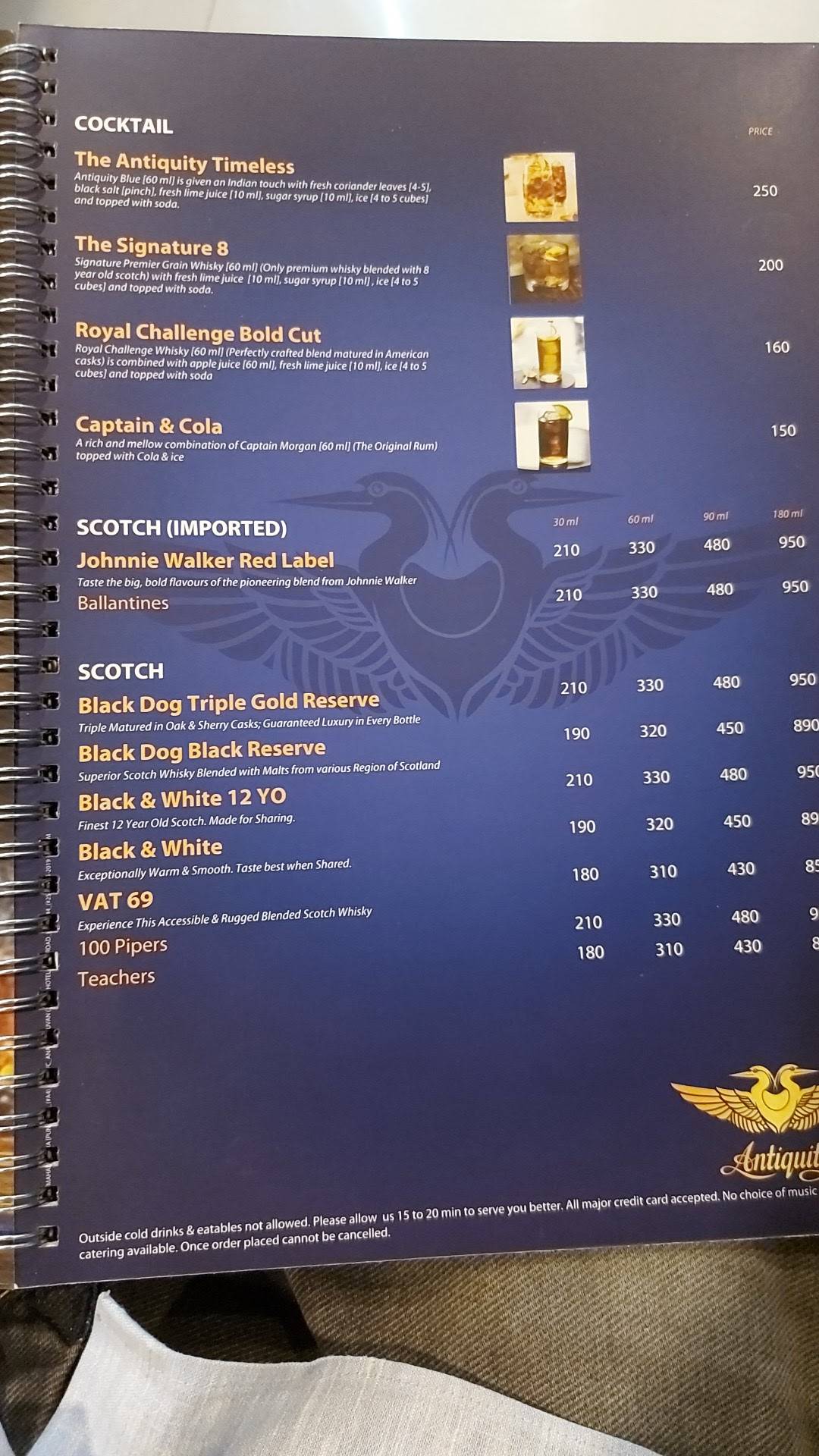 Jalsa Restaurant and Bar menu
