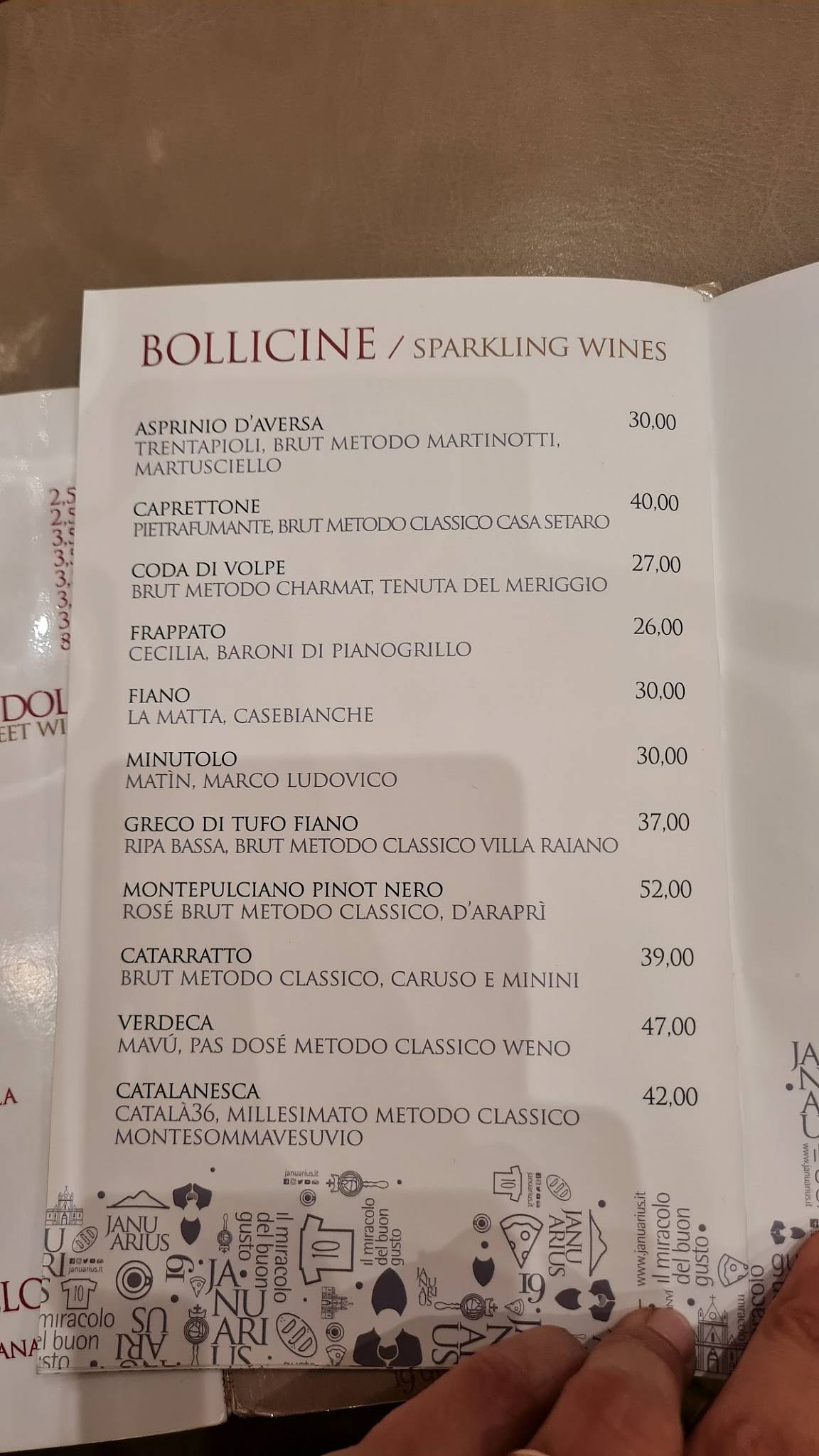 Menu di Januarius 