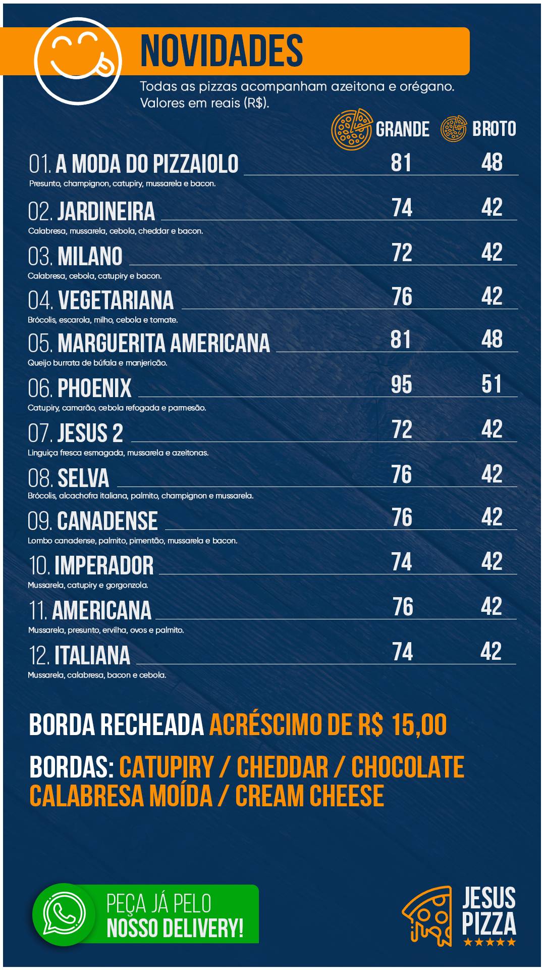 Jesus Pizza cardápio