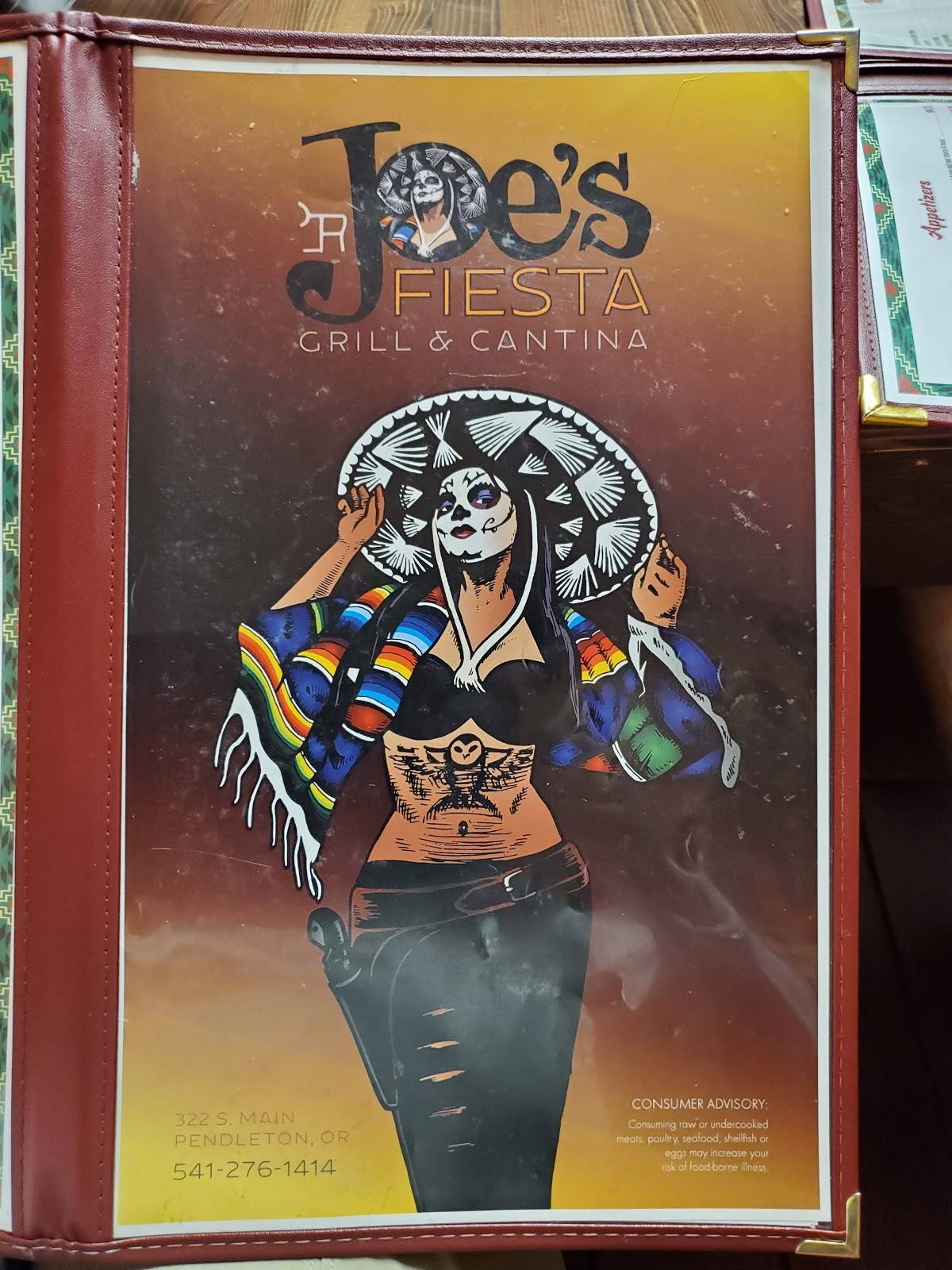 Menu at Joe's Fiesta Mexican Restaurant, Pendleton
