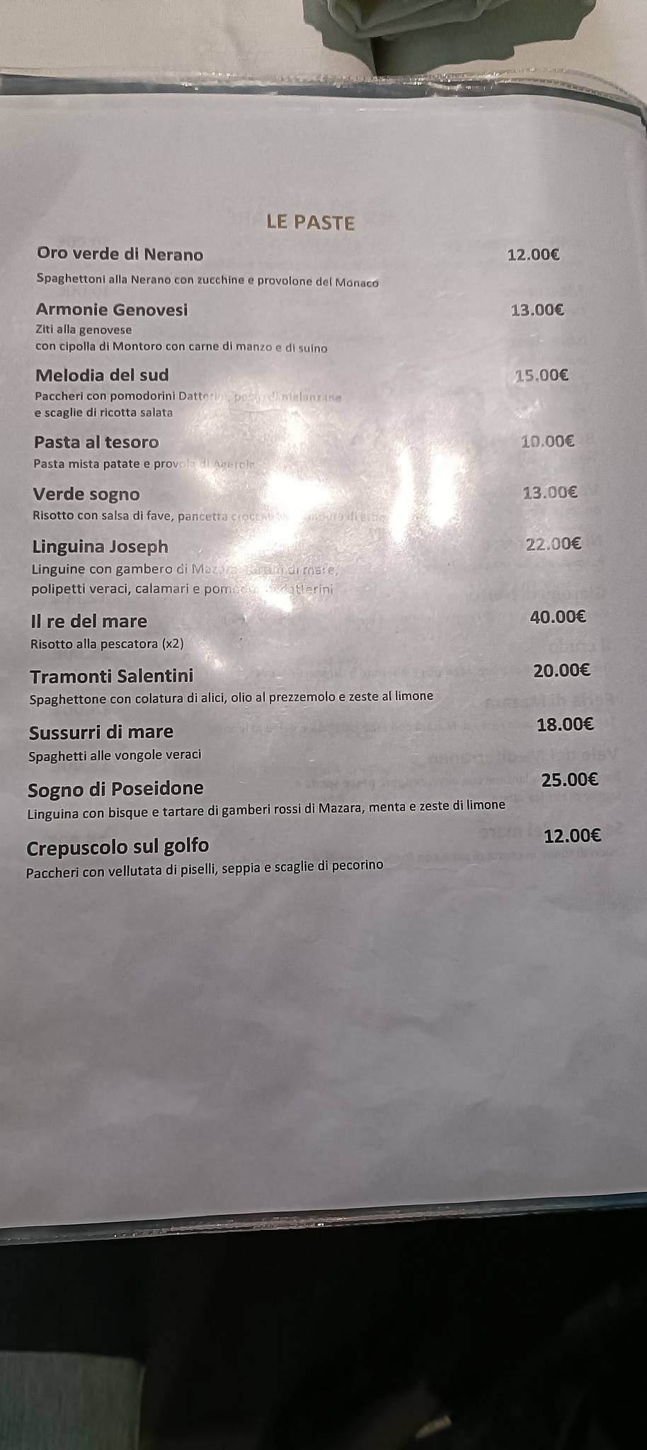 Menu di Joseph Restaurant 