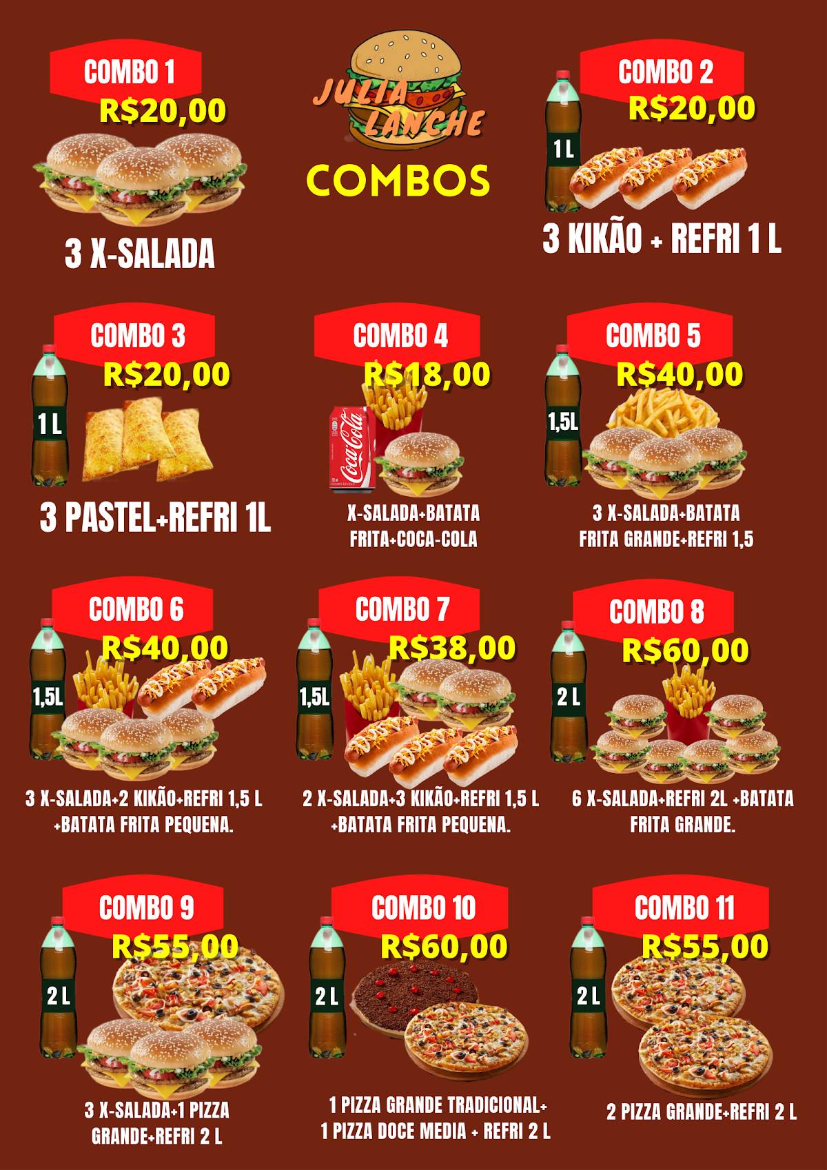 Julia Lanche & Sorveteria Sorvete Delivery Lanche Monte sinai cardápio