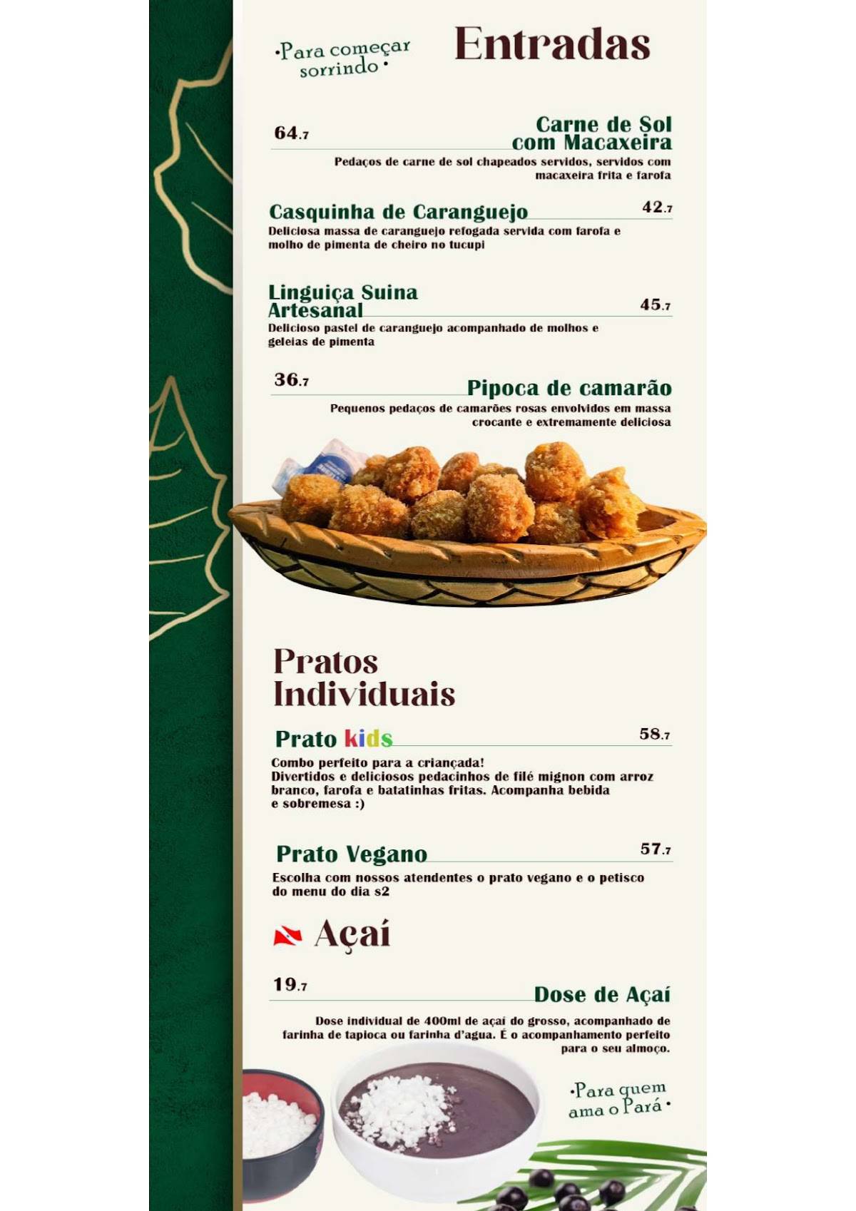 Jurubeba Mosqueiro cardápio