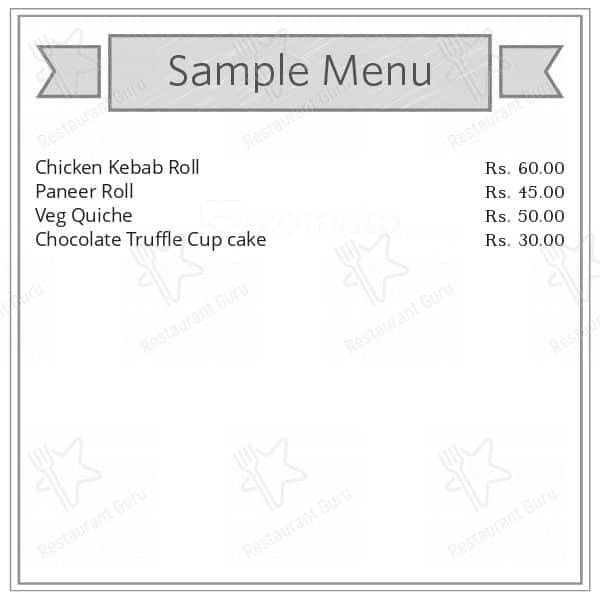 Just Baked menu