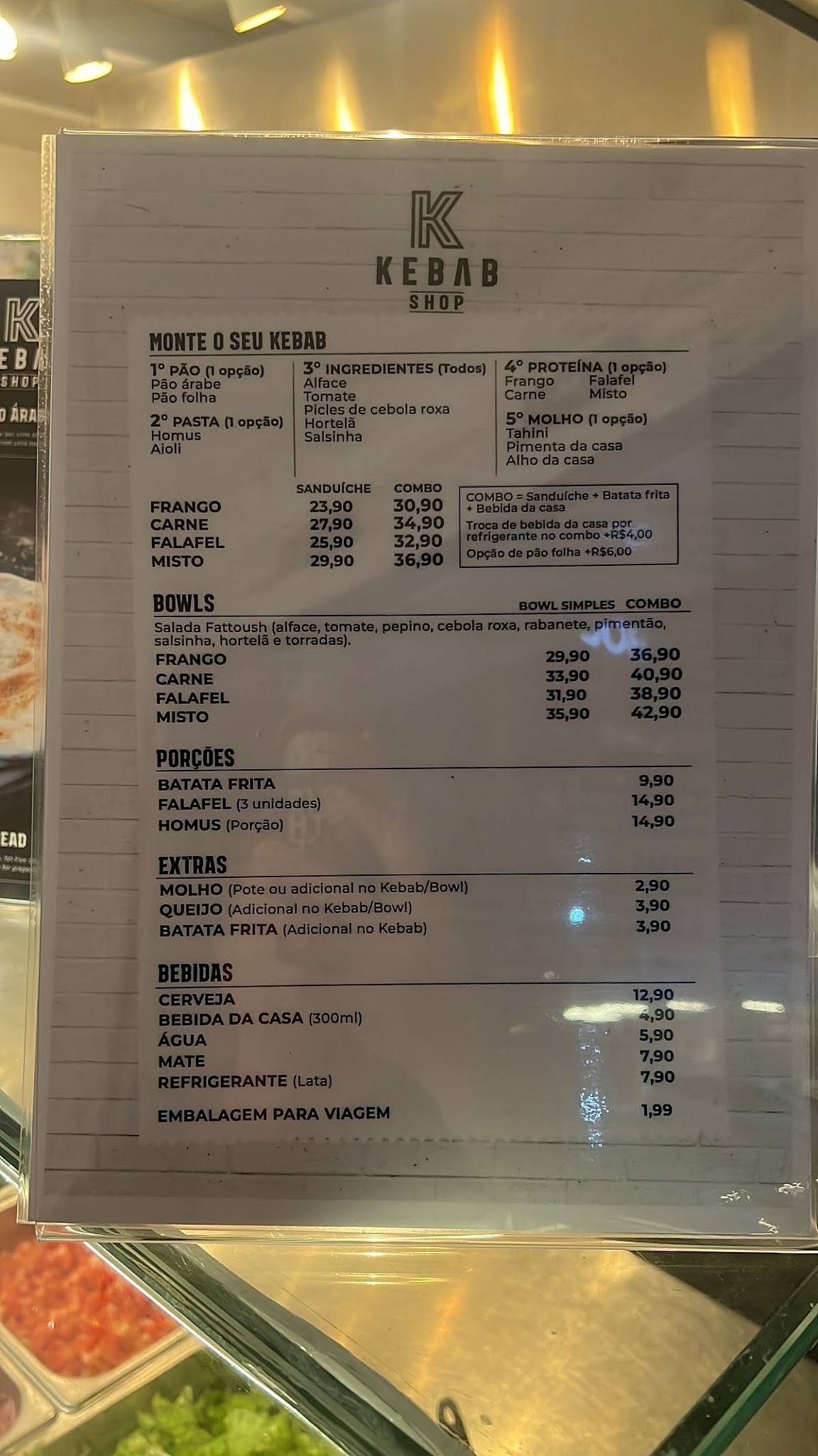 Kebab Shop cardápio
