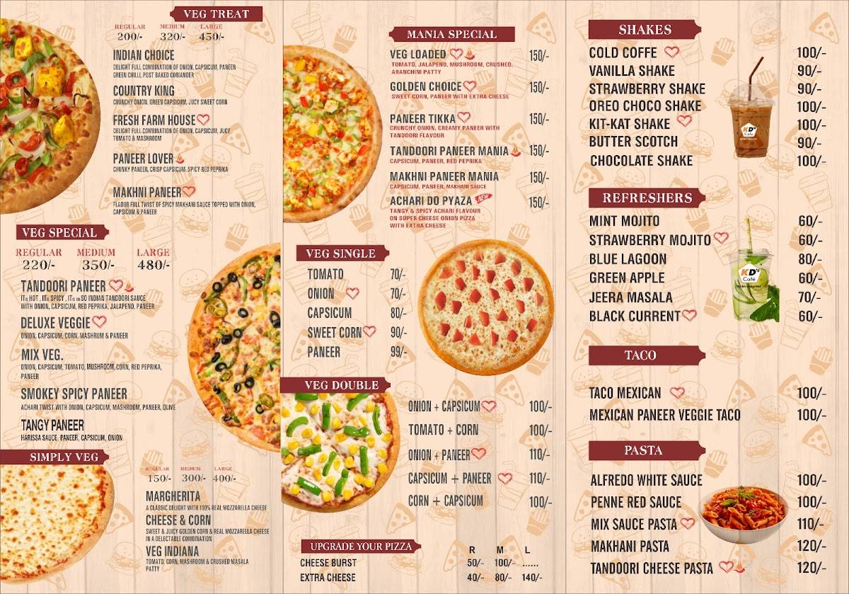 KD cafe menu