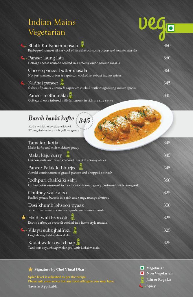 Kabab Mistri menu