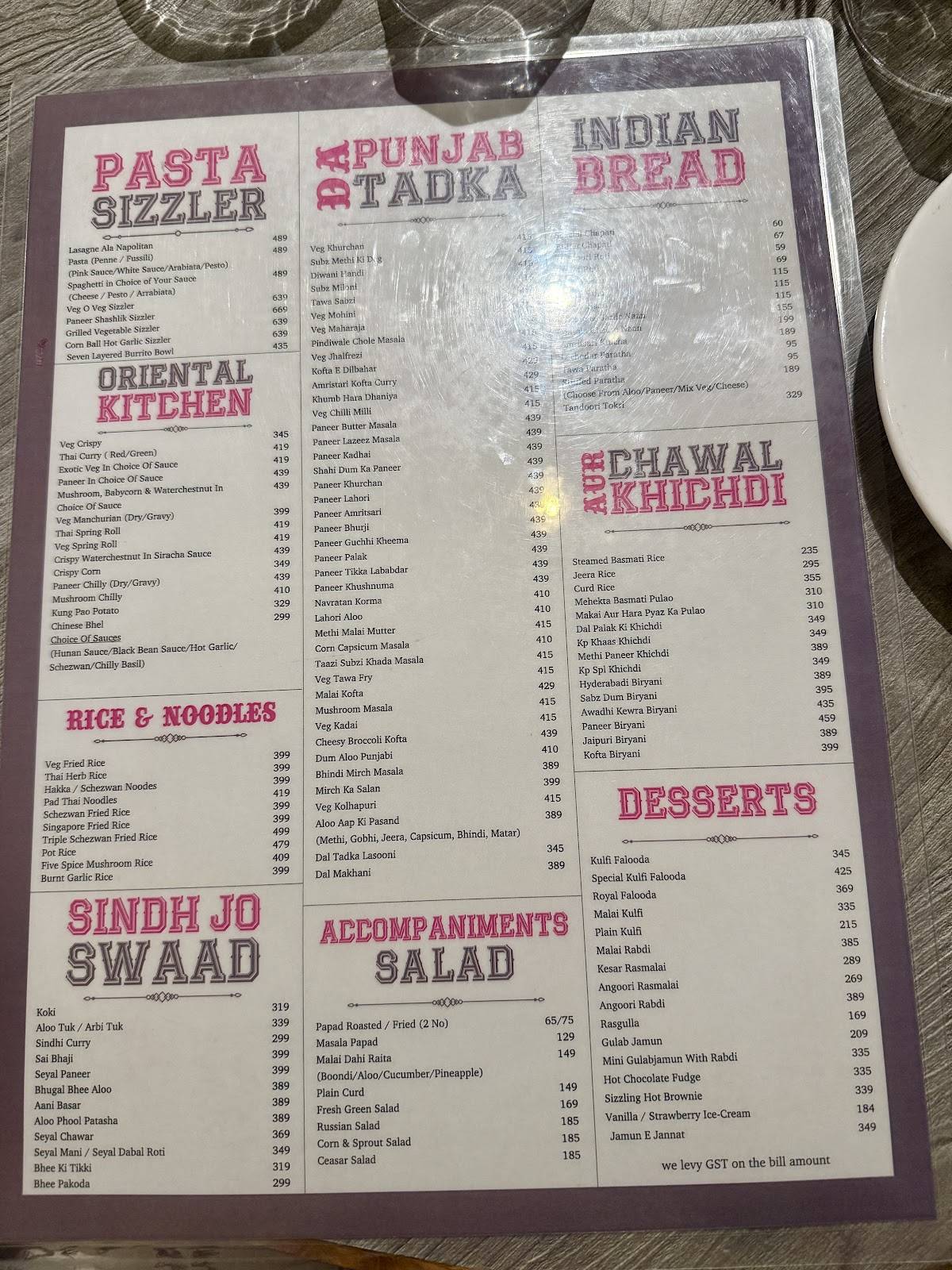 Kailash Parbat Restaurant & Banquet Hall menu