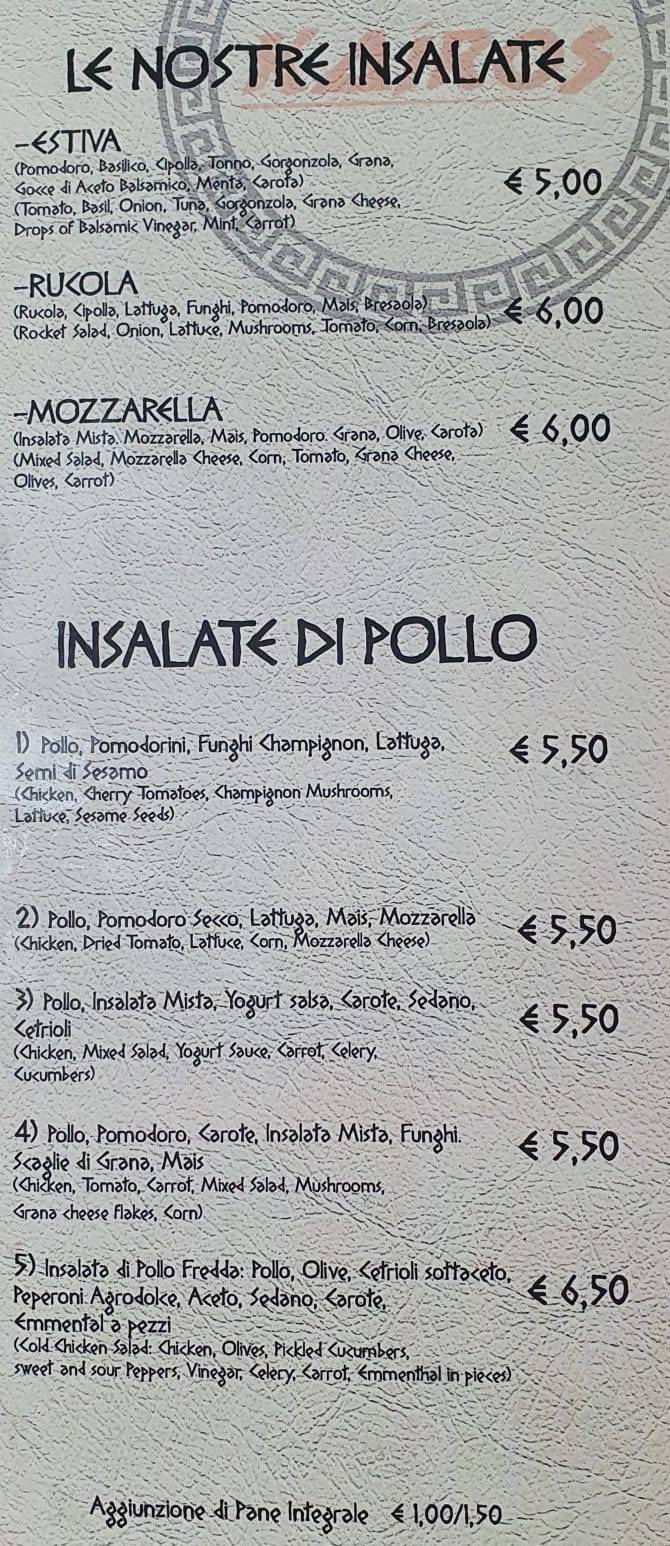 Menu di Kairos 